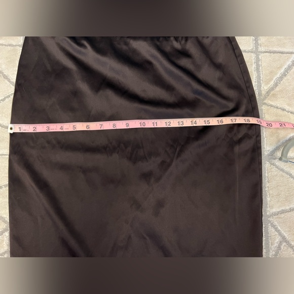 iz byer California brown silk spandex pencil skirt with buttons womens size 9 - Picture 6 of 9
